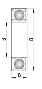 Шарикоподшипник 606 ZZ 6х17х6мм 1 комплект = 10 шт.