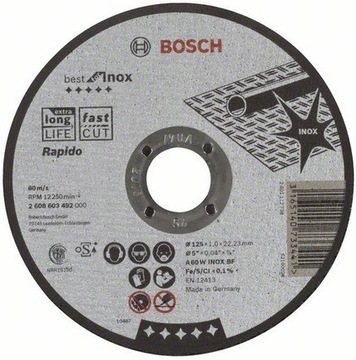 BOSCH TARCZA KORUNDOWA BEST FOR INOX 125 *1,0 mm