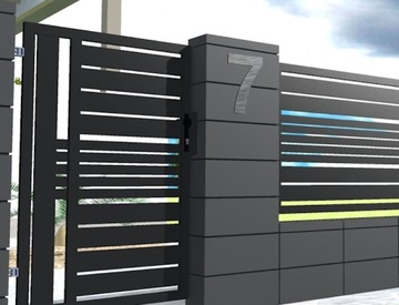Nowoczesny numer 3D na dom duży 60 cm inox
