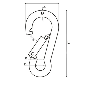 Karabińczyk Karabinek Ocynk Bez Zabezpieczenia 10mm 100mm 5szt.