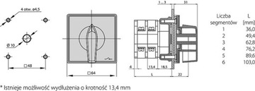 Выключатель ŁK16R-2.8338/P03 1-0-2 16А