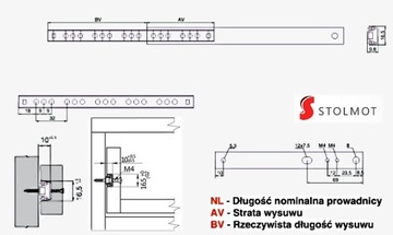 ШАРИКОВАЯ НАПРАВЛЯЮЩАЯ ЧАСТИЧНОГО ВЫДВИЖЕНИЯ H17 310 мм 1 шт.