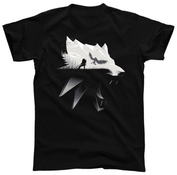 Wiedźmin 3: Wolf Silhouette koszulka, t-shirt 4XL