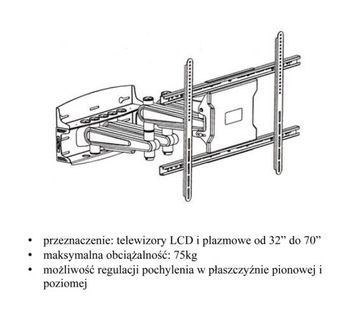 Uchwyt LCD/LED/Pla 26/80cali 800/600 75kg BIG!!BIG
