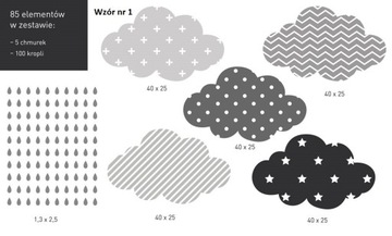 Облака, капли от зонтиков, наклейки на стены ХИТ!