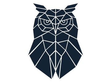 Diamond Cut Owl - szablon sowa mozaika na ścianę