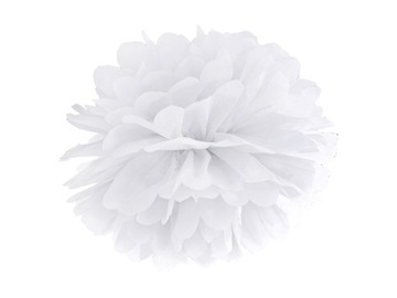 POMPON papierowy BIAŁY 35cm ROCZEK ŚLUB KOMUNIA ŚW