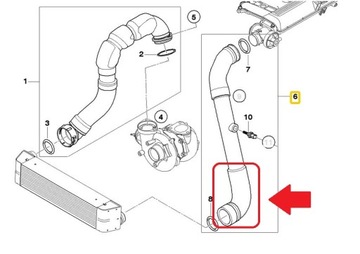 ШЛАНГ ТУРБОИНТЕРКУЛЕРА BMW X3 E83 11613405536