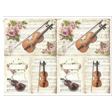 Papier do decoupage KLASYCZNY A4 D0423M - skrzypc