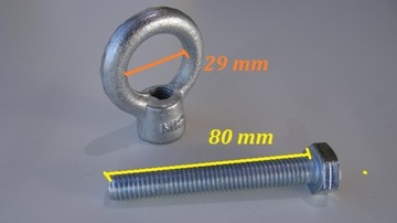 Оцинкованная напольная проушина с резьбой М10.