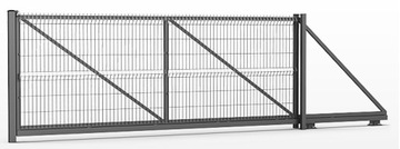 Wjazdowa brama przesuwana panelowa przemysłowa 5m