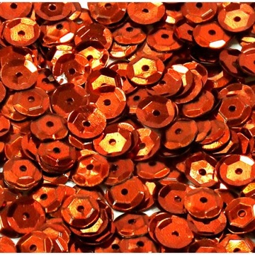 CEKINY Metaliczne Pomarańczowe 6mm 1100szt - CL13