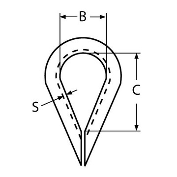 Kausza nierdzewna A4 do lin sercówka 6mm 5 szt.