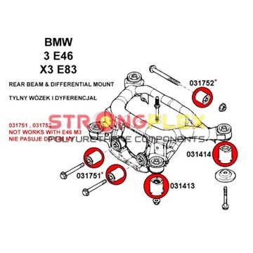 ВТУЛКА ОСЬ ВТУЛКА РАЗЛИЧНАЯ BMW E46 КОМПЛЕКТ