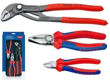 Набор Knipex: плоскогубцы, регулируемые пассатижи, щипцы.
