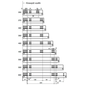 Prowadnica L450 PEŁNY WYSUW CICHY DOMYK typ tandem