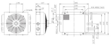 CHŁODNICA OLEJU C-AL-5.0 Z WENTYLATOREM 12V