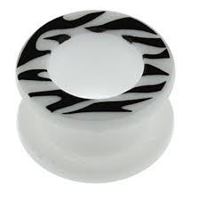 AKRYLOWY PLUG TUNELE 14 mm ZEBRA TUNEL