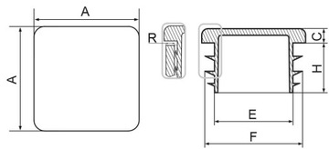 50X50 - ZAŚLEPKA, ZAŚLEPKI DO PROFILI 100 SZT.