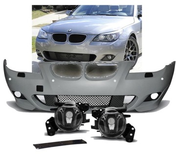 Бампер + ГАЛОГЕНЫ M-PACK BMW E60 03-07 С PDC SRA