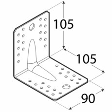 КПЛ2 УГОЛ СТОЛЯРНЫЙ УГОЛ МОНТАЖНЫЙ 105х105х90х2,0