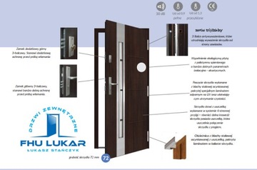 ПОЛЬСКИЕ НАРУЖНЫЕ ДВЕРИ INOX14 72MM СОВРЕМЕННЫЕ
