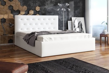 ДВУСПАЛЬНАЯ КРОВАТЬ С МЯГКОЙ ОБИВКОЙ СО СТЕГАНЫМ ИЗГОЛОВЬЕМ 160x200 STAR GREY