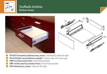 AMIX SZUFLADA SYSTEMBOX ŚREDNIA 550 MM TB10 SYSTEM