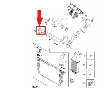 ШЛАНГ ТУРБОИНТЕРКУЛЕРА OPEL ASTRA H 55353824