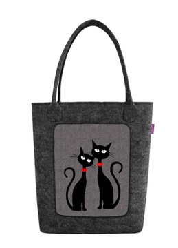 Plstená taška SWING Čierne Mačky