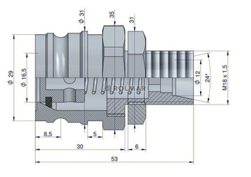 БЫСТРОСОЕДИНИТЕЛЬНЫЙ РАЗЪЕМ ТОРМОЗНОГО ПРИВОДА M18