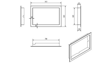 ЧЕРНАЯ СТАЛЬНАЯ РАМА ДЛЯ ВСТАВКИ LUCY 14 SLIM 16 PW