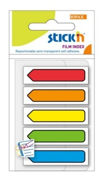 ZAKŁADKI INDEKSUJĄCE 5 KOL 20 SZTUK 12 X 45 CM