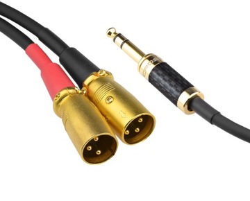 Kabel przewód 6,3 Jack stereo 2x XLR(M) Klotz 1,5m