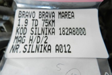 SILNIK SŁUPEK 1.9 TD 75 S 75KM (182.BF) FIAT BRAVO BRAVA MAREA 182A8000