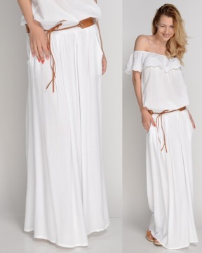 Красивая длинная юбка SUMMER WHITE BOHO MAXI