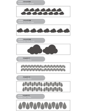 Наклейки на стены в виде сердечек и капель облаков