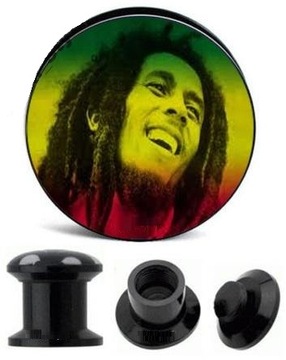 AKRYLOWY TUNEL PLUG GWINT WEWNĘTRZNY Bob Marley 5