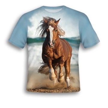 KOSZULKA FULLPRINT PIĘKNY KOŃ S MŁODZIEŻOWA MODNA