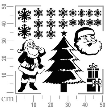 РОЖДЕСТВЕНСКИЕ НАКЛЕЙКИ 50х50см УКРАШЕНИЕ ОКОННОГО СТЕКЛА 18