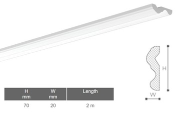 LISTWA ŚCIENNA NMC LX70- 70x20mm 2mb