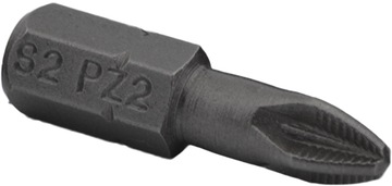 BIT GROT PŁASKI KOŃCÓWKA PZ 2 x 25mm stal PZ2 2X25