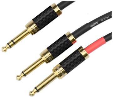 Kabel przewód 6,3 Jack stereo - 2x mono Klotz 1m