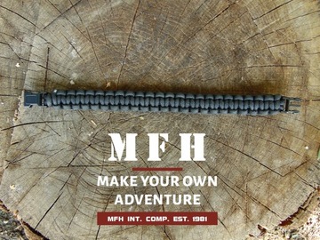 фото ориг. №11, Bracelet rope paracord 19mm black mfh left