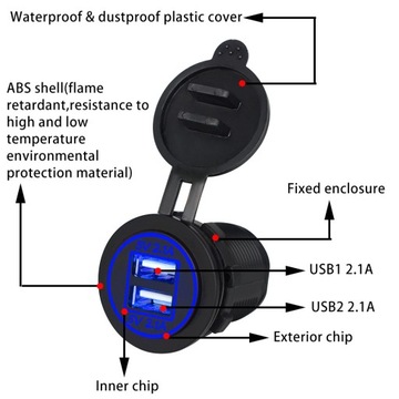 АВТОМОБИЛЬНОЕ ЗАРЯДНОЕ УСТРОЙСТВО USB 5 В 4,2 А 12–24 В B