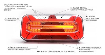 ЗАДНИЙ ФОНАРЬ ЛЕВЫЙ 12/24В LED WAŚ W184DD