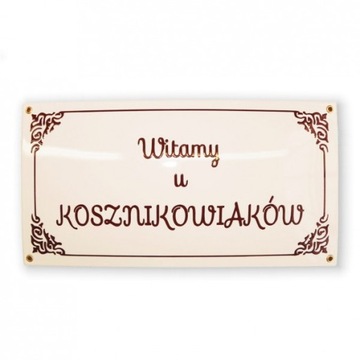 Tabliczka emaliowana WITAMY 20x40 cm 10 lat gw