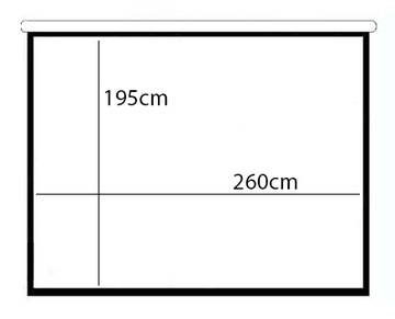 EKRAN PROJEKCYJNY 260x195cm półautomat 128''