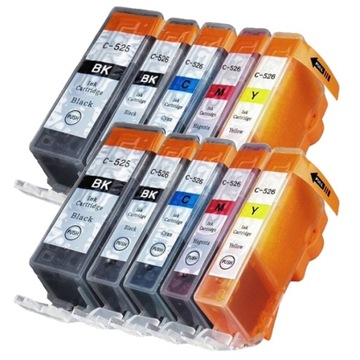 10x TUSZE XL DO CANON PIXMA IP4850 IP4950 MG5150 MG5250 MG5350 PGI-525 526