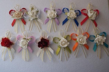 Булавки-котильоны для гостей с цветком на свадьбу, 10шт, 11 цветов